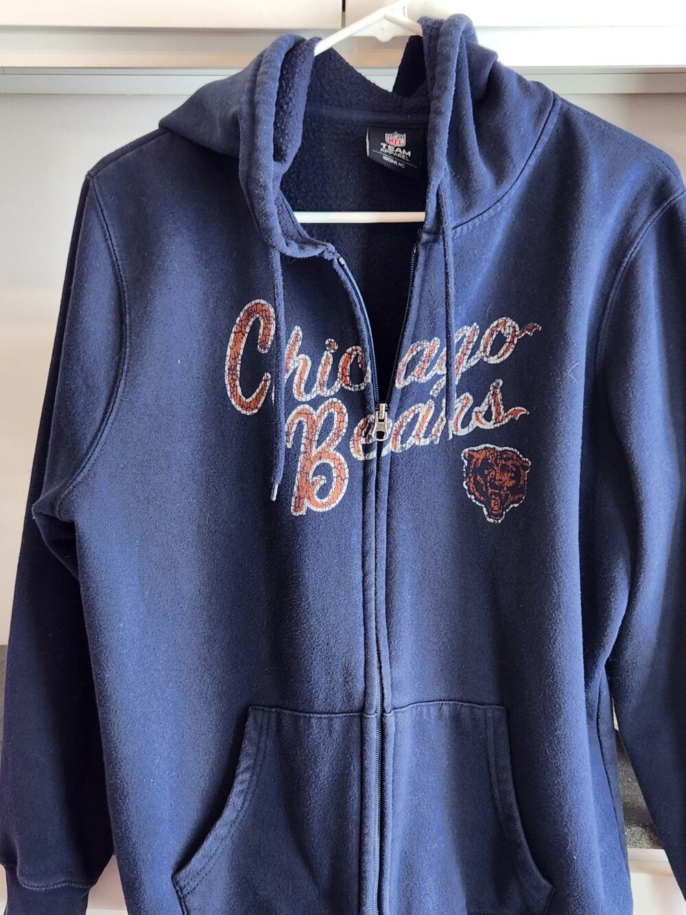Vintage NFL Chicago Bears Women's Zip Up Sweatshirt Medium Pockets in Front